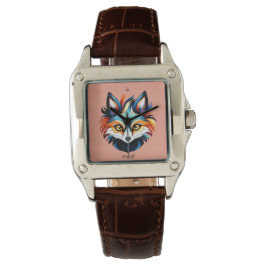 Der Bunte Fuchs - Kopf Portrait Armbandsur