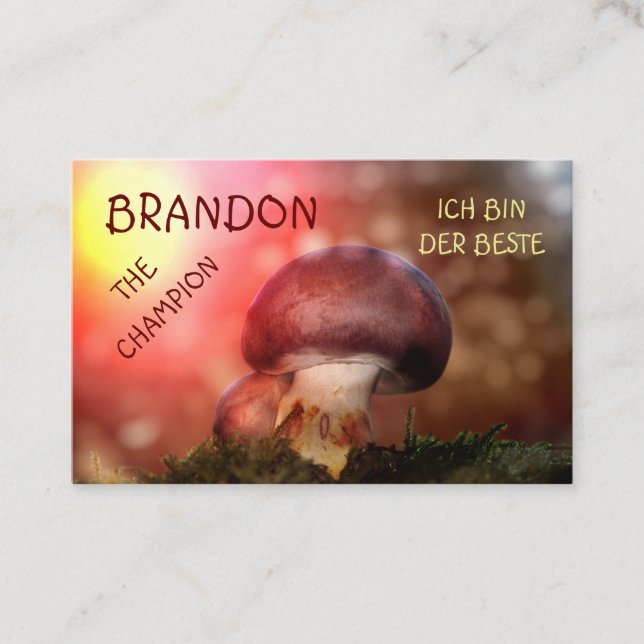 Der  Campion mit dem Champignon Visitkort (Framsida)