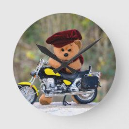 Der  cyklisten  - Teddy   - Rund Klocka