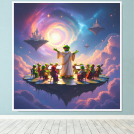 Der Froschkönig dirigiert Canvastryck