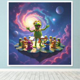 Der Froschkönig dirigiert Canvastryck