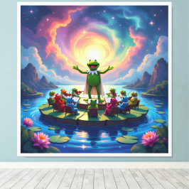 Der Froschkönig dirigiert Canvastryck