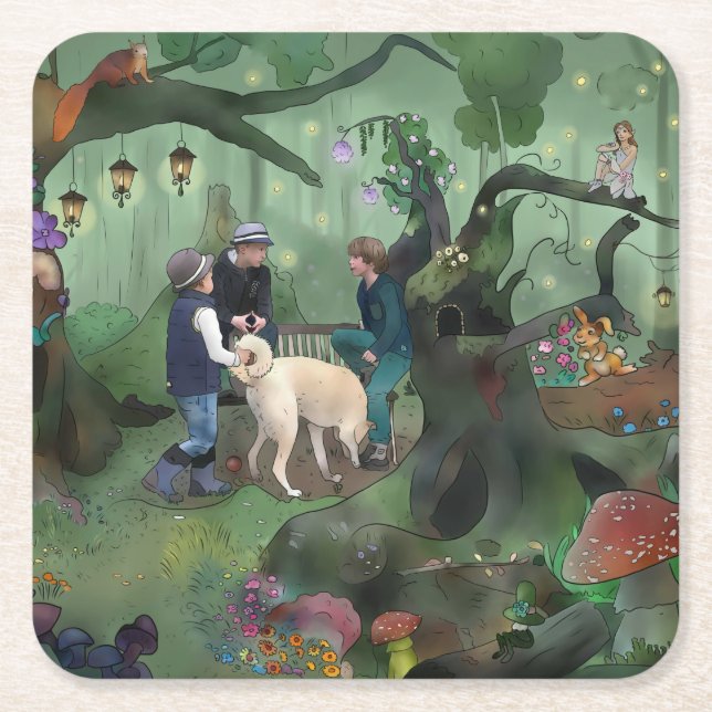 Der geheime Ort  Rechteckiger Pappuntersetzer Underlägg Papper Kvadrat (Framsidan)