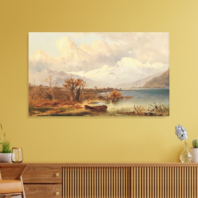 Der Haider See – Emil Barbarini Canvastryck (Insitu (Vardagsrum))