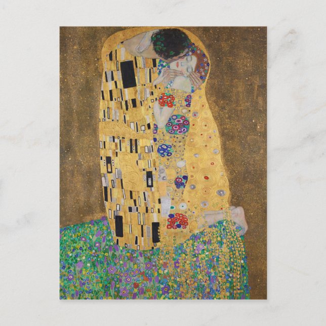 Der Kuss (Liebespaar) The kiss (älskare) 1908 Vykort (Framsida)