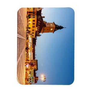 Der Marktplatz von Brasov i Rumänien Magnet