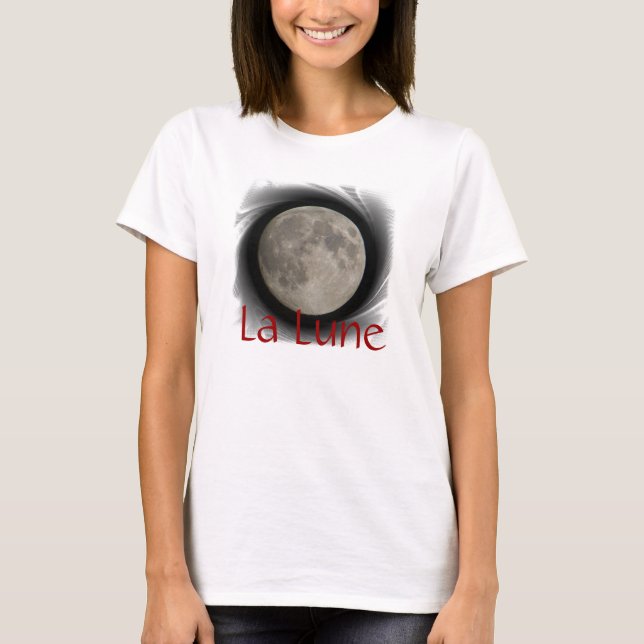 Der Mond,  la luna, la lune, the moon T-Shirt (Framsida)