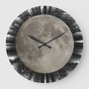 Der Mond, la lune, la luna, måne Uhr Stor Klocka
