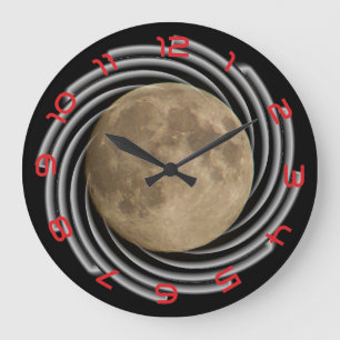Der Mond, la lune, la luna, måne Uhr Stor Klocka