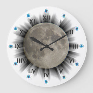 Der Mond, la lune, la luna, måne Uhr Stor Klocka
