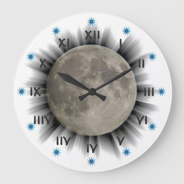 Der Mond, la lune, la luna, måne Uhr Stor Klocka (Framsida)