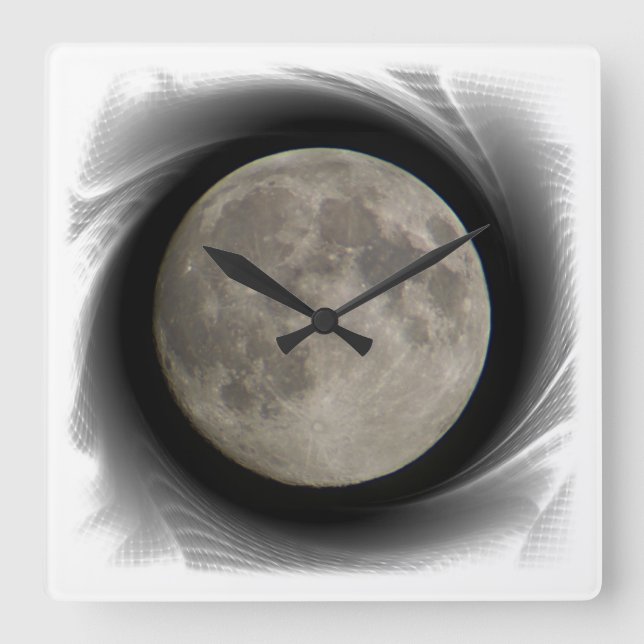 Der Mond, la lune, la luna, the moon Uhr Fyrkantig Klocka (Framsida)