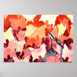 Der Rabe schreckt die Schmetterlinge auf Poster