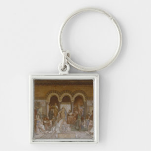 Der Saengerkrieg, c.1854-55 Fyrkantig Silverfärgad Nyckelring
