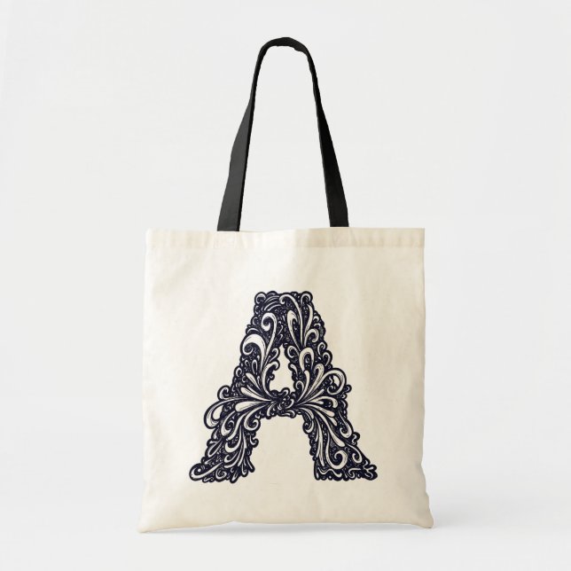 Der schwarz-weiße Buchstabe "A" Tygkasse (Framsidan)