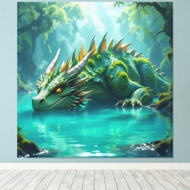 Der Smaragd-Koloss des Sees   Canvastryck (Insitu (trägolv))