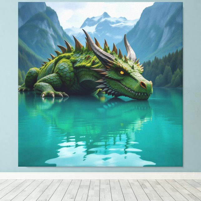 Der Smaragd-Koloss des Sees   Canvastryck (Insitu (trägolv))