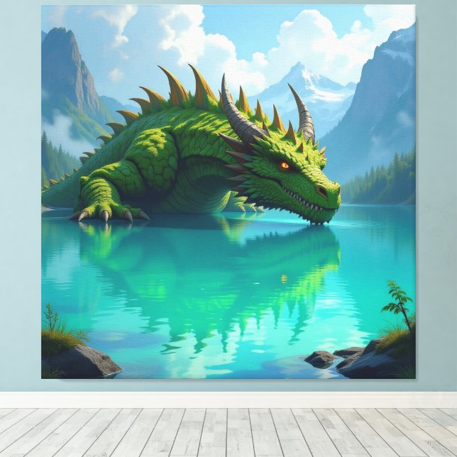Der Smaragd-Koloss des Sees   Canvastryck (Insitu (trägolv))