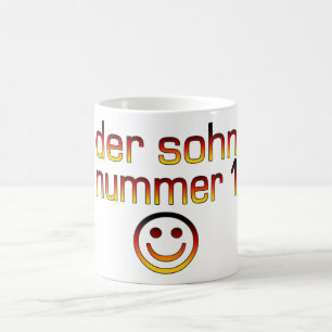 Der Sohn Nummer 1 - numrera 1 Son i tysk Kaffemugg