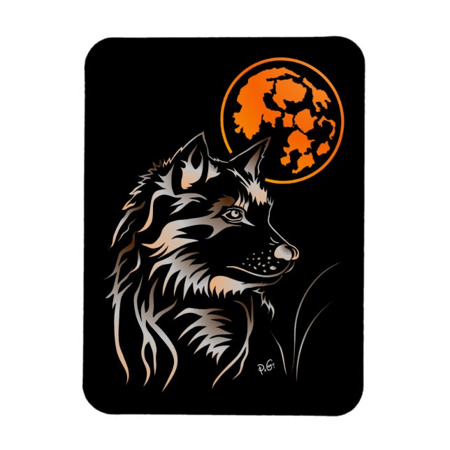 Der träumende junge Varg Premium Flexi Magnet (Vertikal)