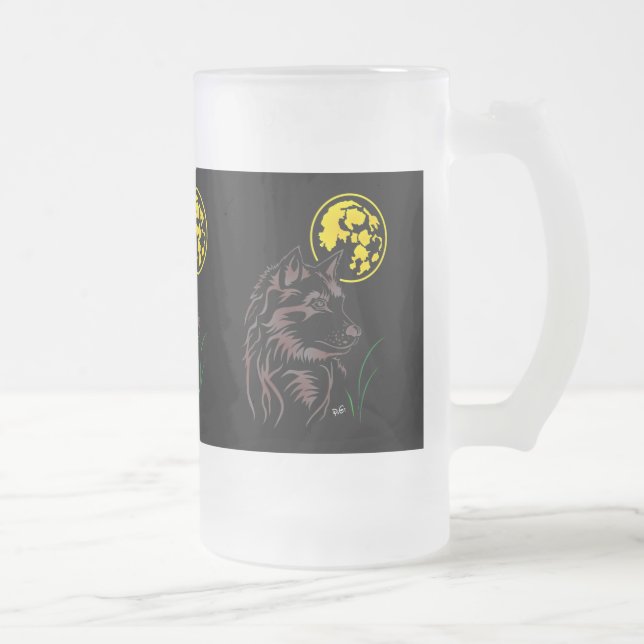Der träumende junge Wolf Tasse Frostat Ölglas (Höger)
