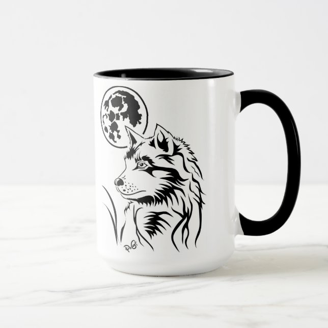 Der träumende junge Wolf Tasse Mugg (Höger)