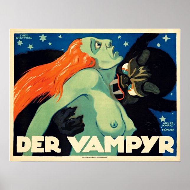 Der Vampyr Vintage Film Poster 1920 Expressionist (Framsidan)
