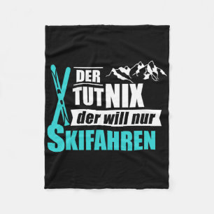 Der Will Nur Skiing Ski Winter Sports Gift Fleecefilt