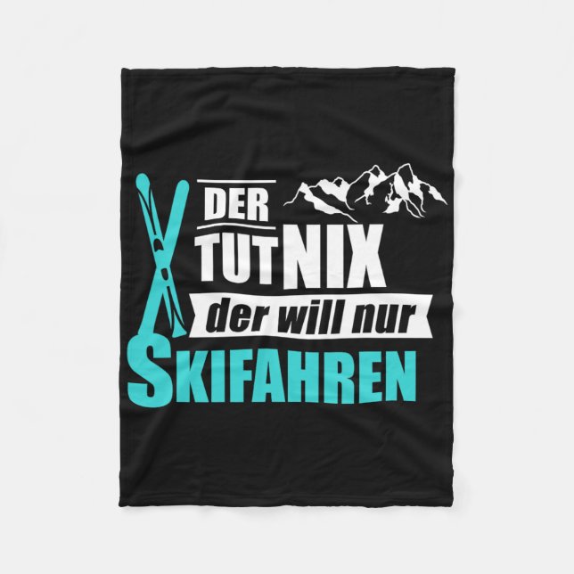 Der Will Nur Skiing Ski Winter Sports Gift Fleecefilt (Framsidan)