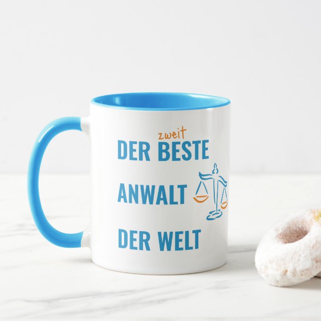 Der zweitbeste Anwalt der Welt. Lustiges Geschenk. Mugg (Med munk)