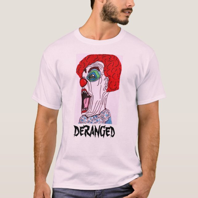 DERANGED CLOWN HALLOWEEN T T T SHIRT (Framsida)
