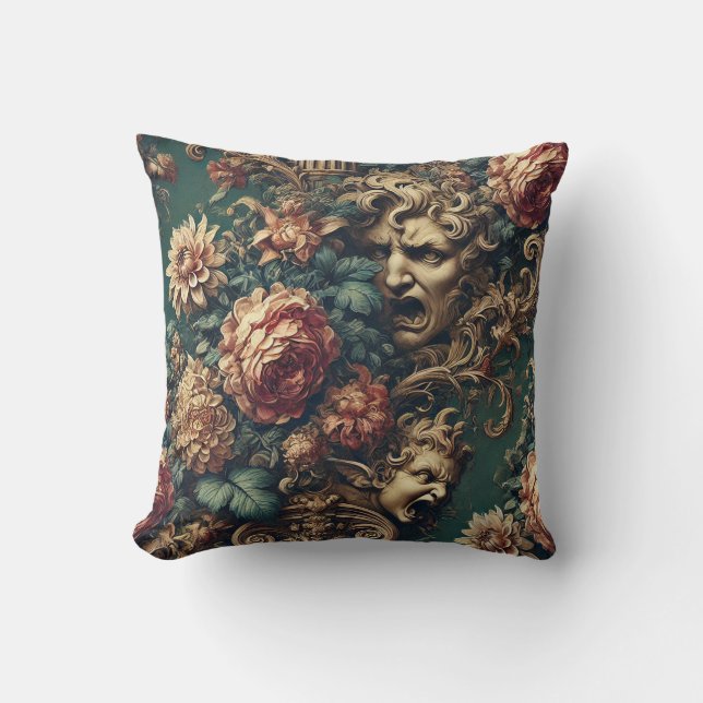 Deranged Decadence – Gothic Victorian Floral  Kudde (Framsida)