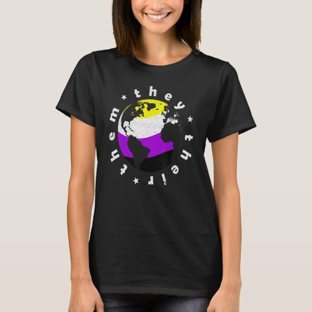 Deras icke-binära pronouns Lgbtq T Shirt (Framsida)