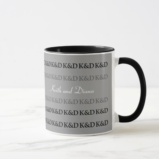 deras namn, personlig svartvit mugg (Höger)