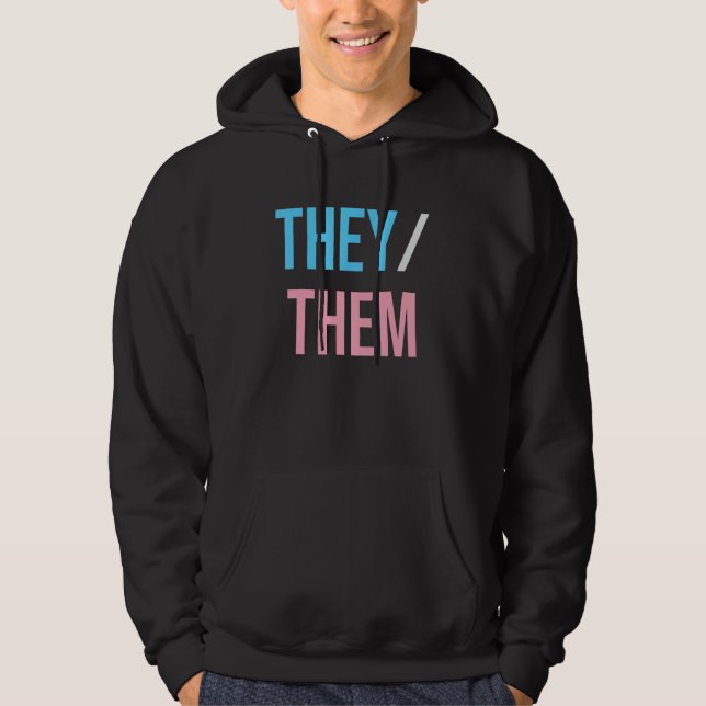 Deras pronouns för icke-binär Enby NB LGB Hoodie (Framsida)