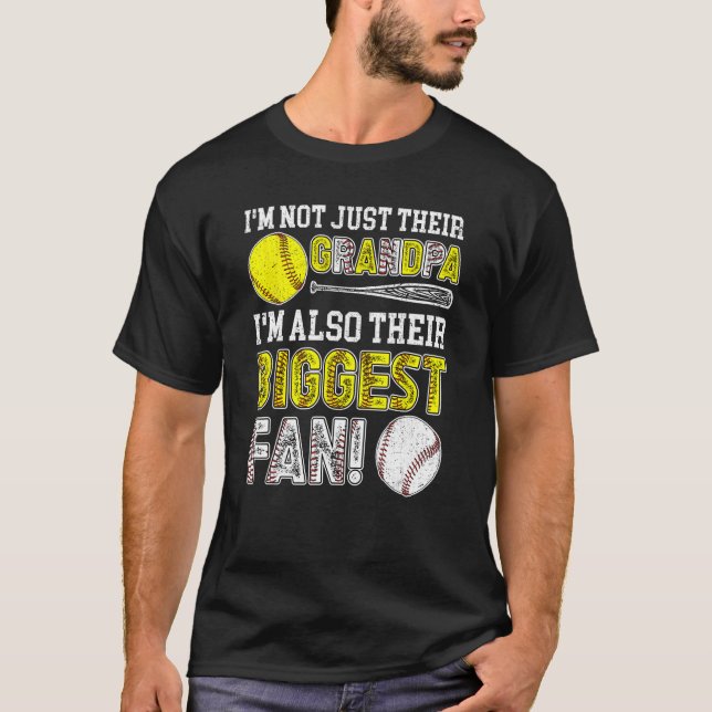 Deras största Fläkt Baseball-softball-morfar T Shirt (Framsida)