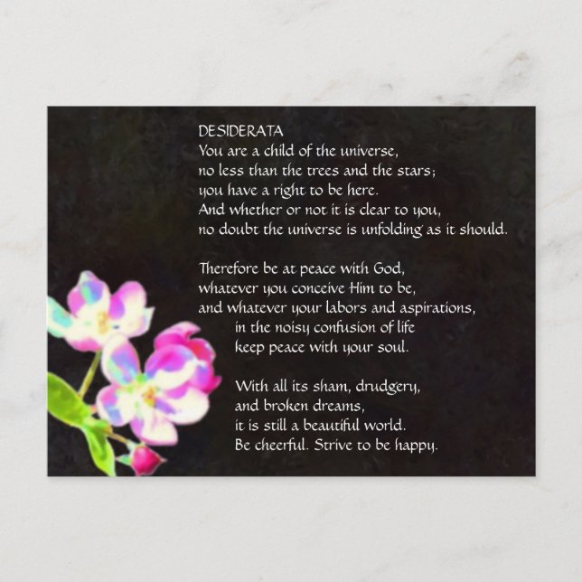 DERATA Cosmic Blommars vykort (Framsida)