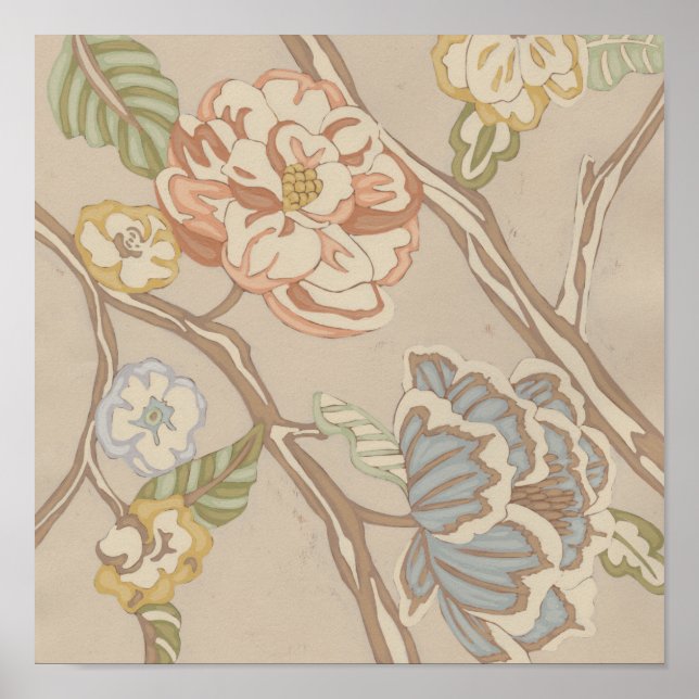 Derative Organza Chintz-Blommigt Design Poster (Framsidan)