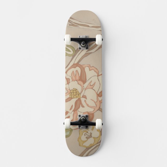 Derative Organza Chintz-Blommigt Design Skateboard Bräda 20,5 Cm (Framsida)