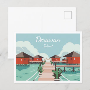Derawan Island Berau Öster Kalimantan Indonesien Vykort
