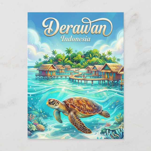 Derawanöarna Indonesien Vykort (Framsida)
