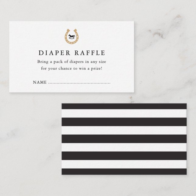 Derby Baby Shower Diaper Raffle-höljeskort Tilläggskort (Fram/baksida)