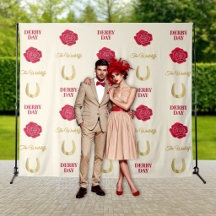 Derby Day Ivory Gold Rose Anpassad fotobakgrund