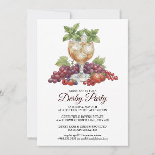Derby Day Mint Julep Hästkapplöpningsfest Inbjudan