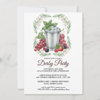 Derby Day Mint Julep Horse Race Party Invitation Inbjudningar