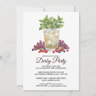 Derby Day Mint Julep Horse Race Party Invitation Inbjudningar