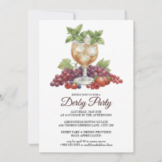 Derby Day Mint Julep Horse Race Party Invitation Inbjudningar