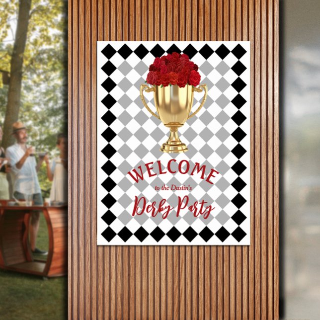 Derby Day Trophy och Ro Welcome Poster (Derby Day trophy and roses Welcome poster - INSTANT DOWNLOAD and/or PRINTED)