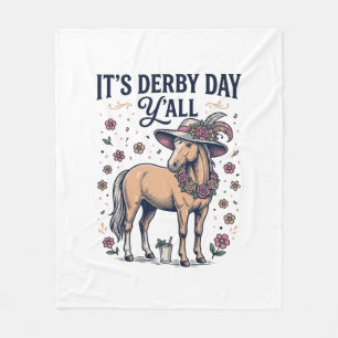 Derby Day Y'all Häst Blommig Hatt Fleecefilt