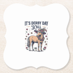 Derby Day Y'all Häst Blommig Hatt Underlägg Papper